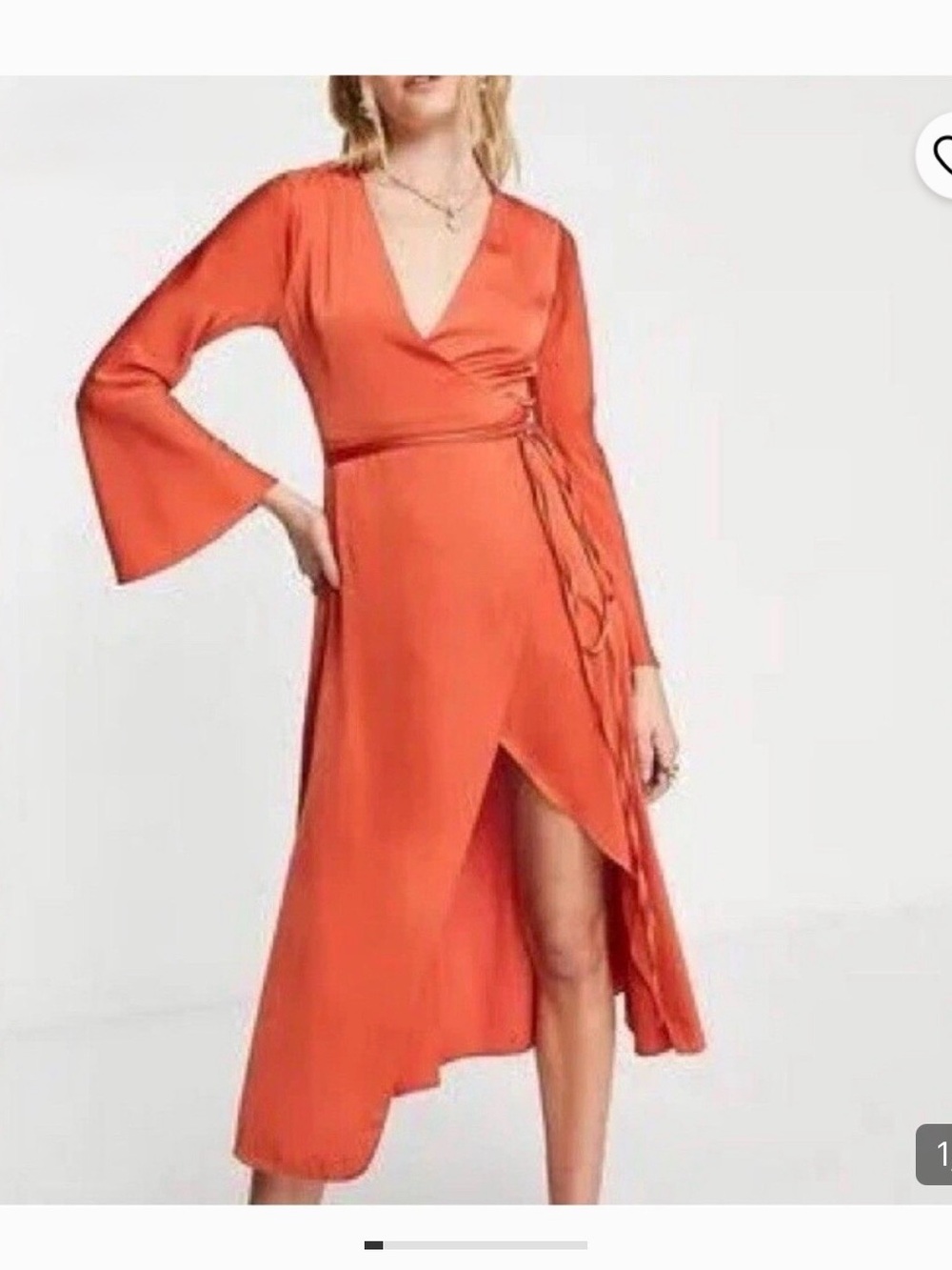 NEW with tags ASOS Wrap Midi Dress in Burnt Orange - size 16